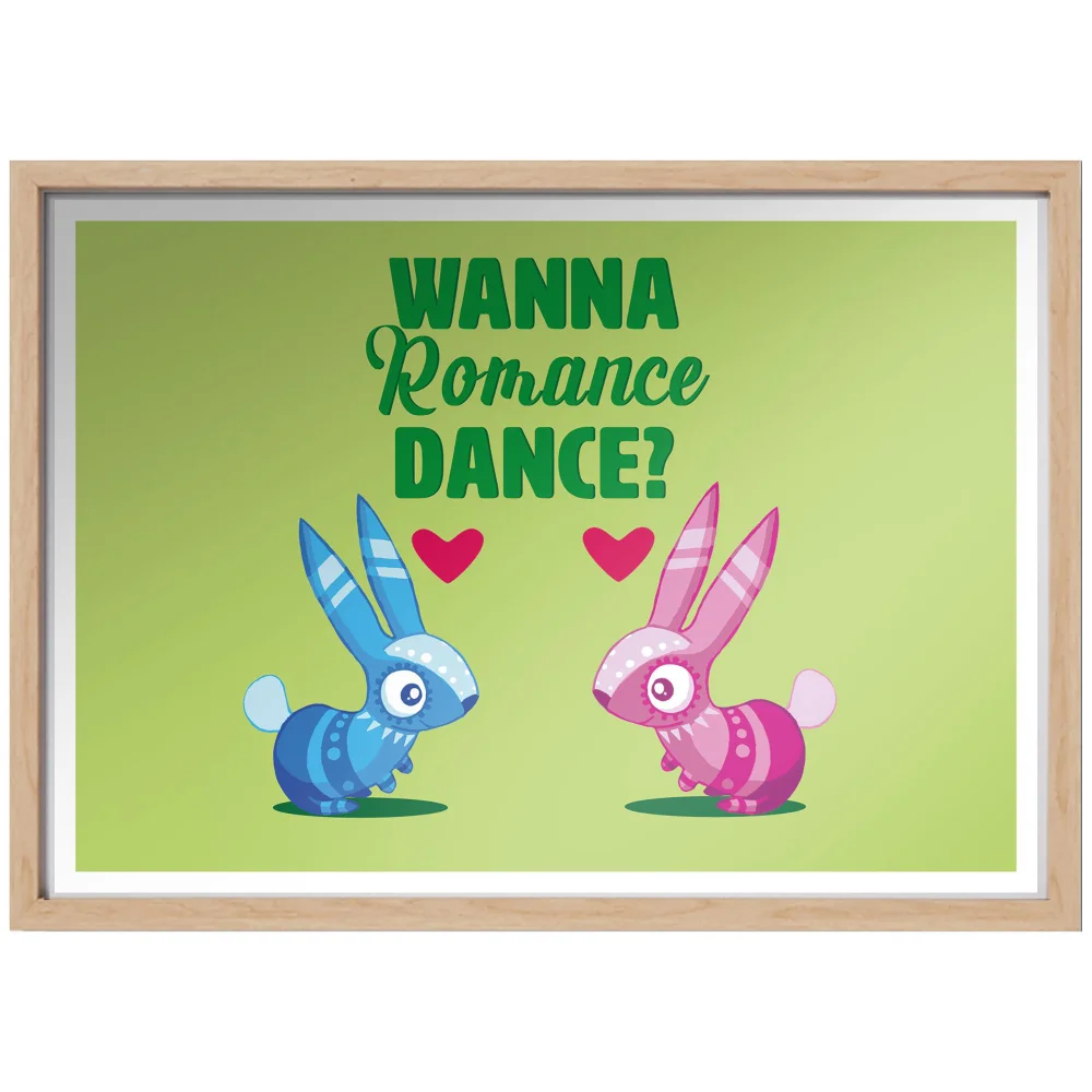 Viva Piñata Wanna Romance Dance Rabbit Art Print Giclee Art Print - A4 - Wooden Frame Afbeelding 1
