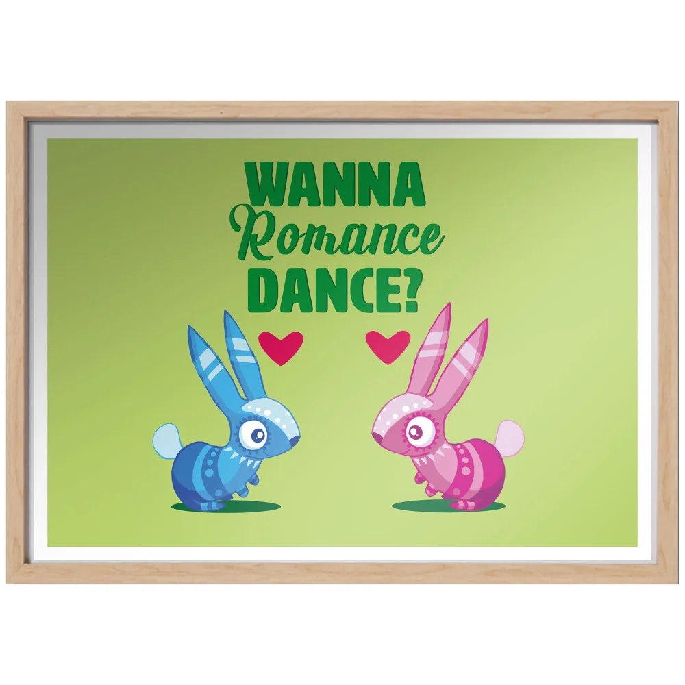 Viva Piñata Wanna Romance Dance Rabbit Art Print Giclee Art Print - A3 - Wooden Frame Afbeelding 1