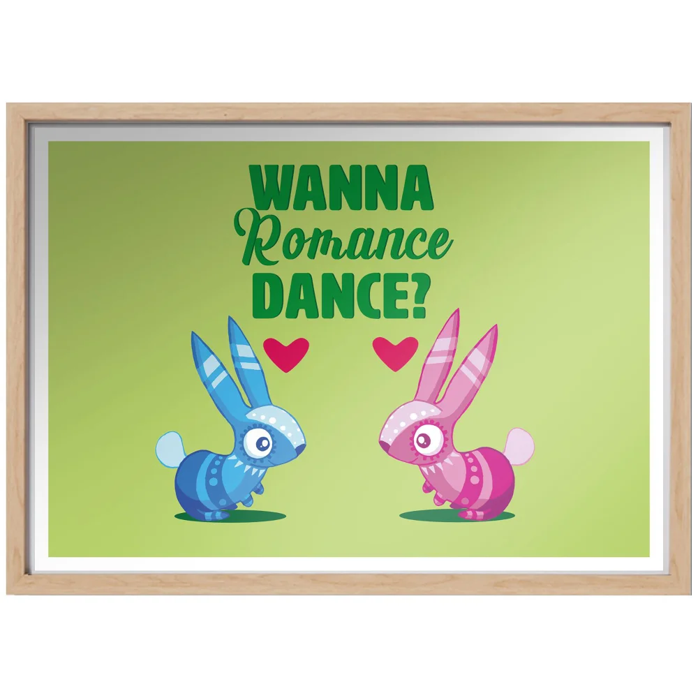 Viva Piñata Wanna Romance Dance Rabbit Art Print Giclee Art Print - A2 - Wooden Frame Afbeelding 1