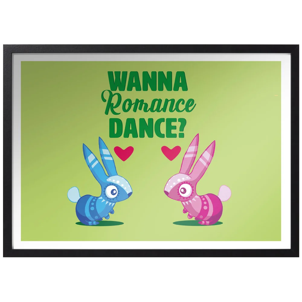 Viva Piñata Wanna Romance Dance Rabbit Art Print Giclee Art Print - A2 - Black Frame Afbeelding 1