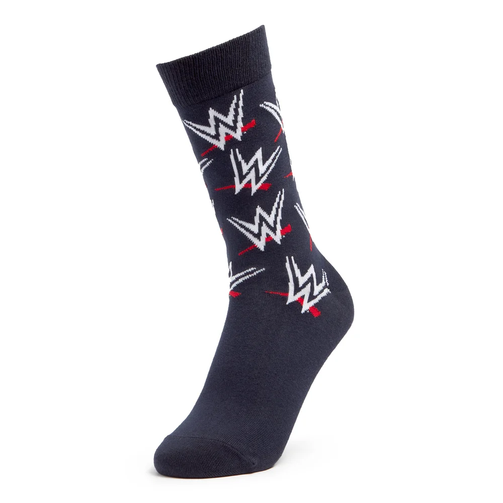 Men's WWE Logo Socks - Navy - UK 4-7.5 Afbeelding 1