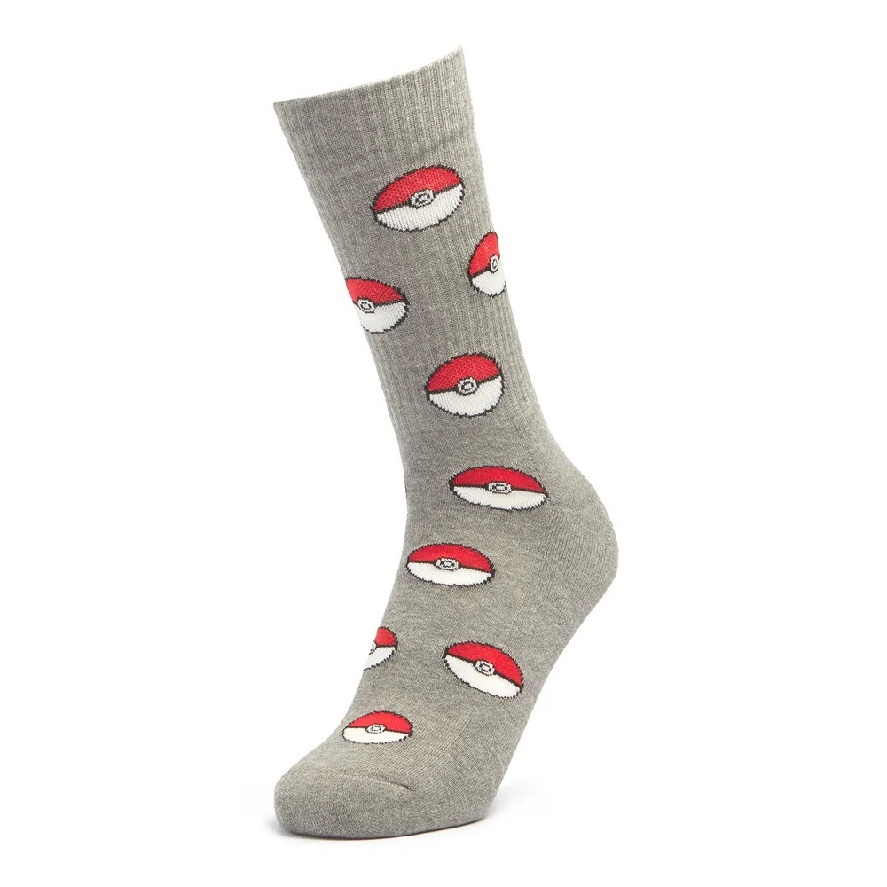 Men's Pokémon Pokeball Socks - Grey - UK 4-7.5 Afbeelding 1