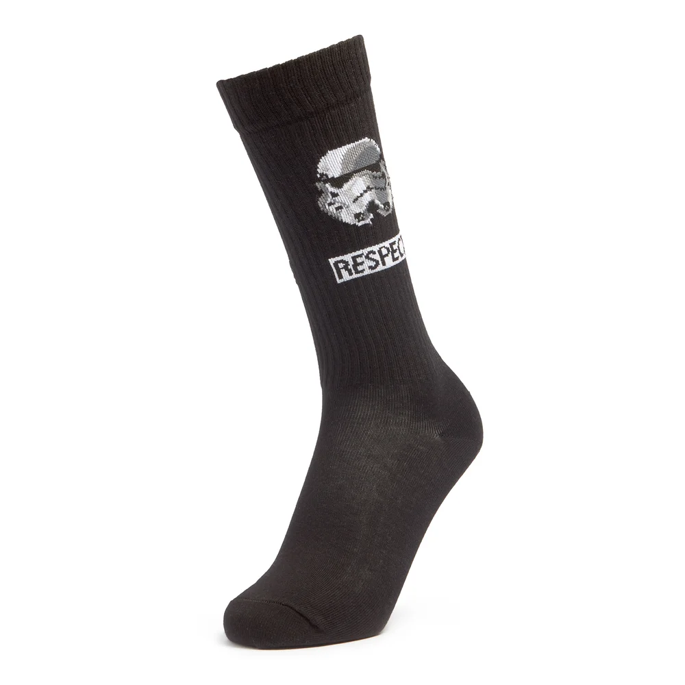 Men's Storm Trooper Face Sports Socks - Black - UK 4-7.5 Afbeelding 1