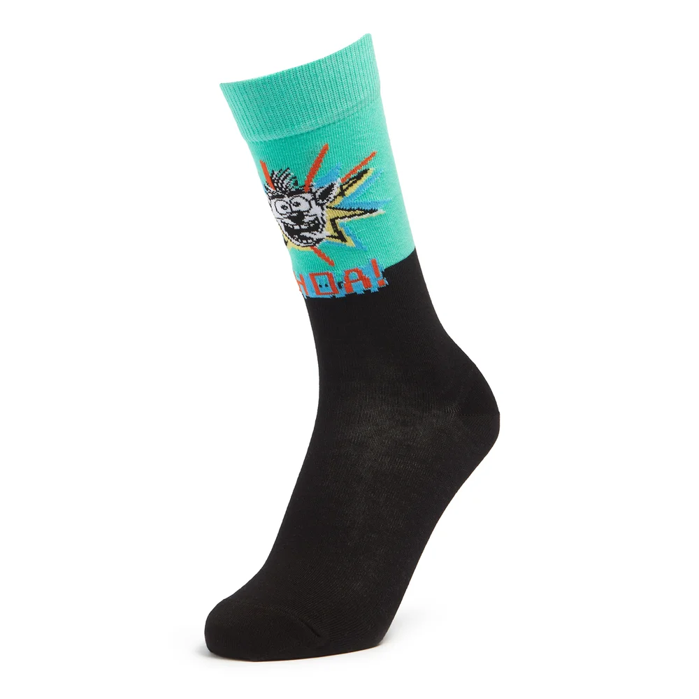 Men's Crash Bandicoot Character Socks - Black - UK 4-7.5 Afbeelding 1