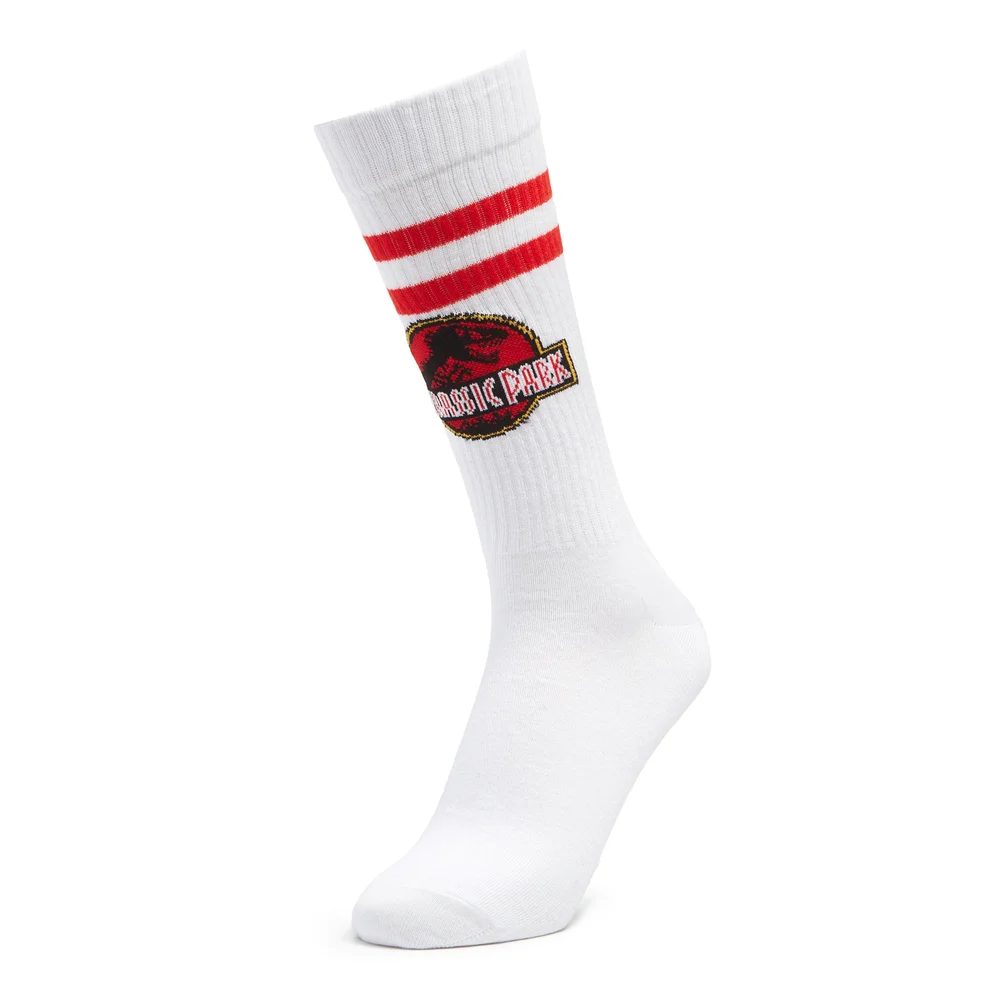 Men's Jurassic Park Logo Sports Socks - White - UK 4-7.5 Afbeelding 1