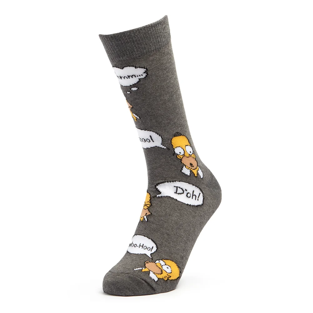 Men's Simpsons Homer Repeat Socks - Charcoal - UK 4-7.5 Afbeelding 1
