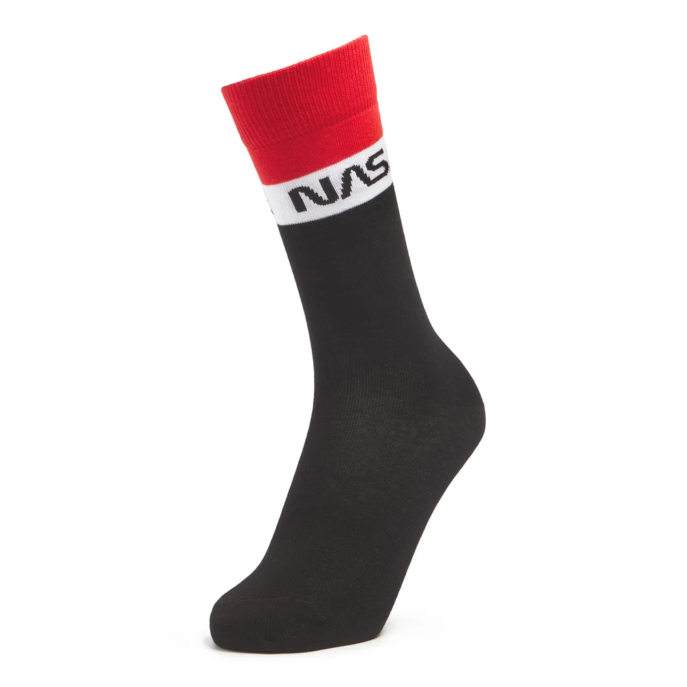 Men's NASA Block Panel Sports Socks - Black - UK 4-7.5 Afbeelding 1