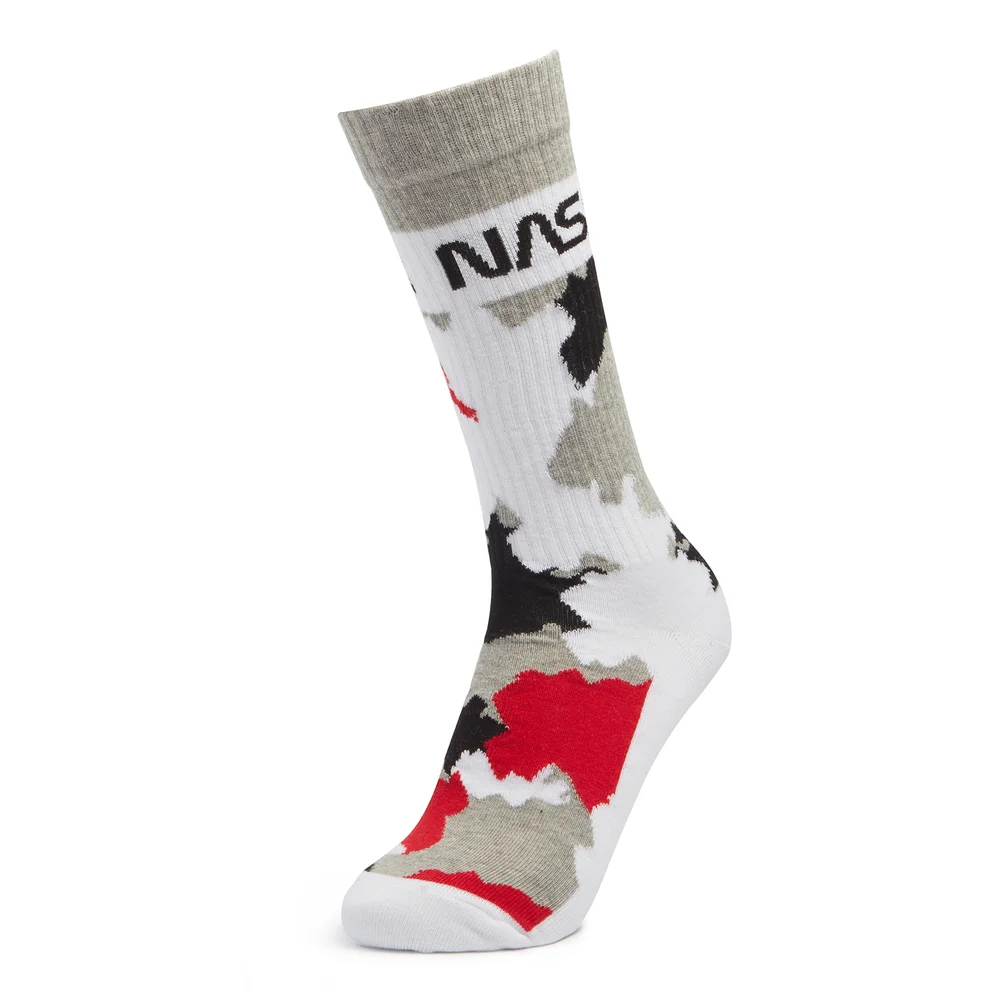 Men's NASA Camo Sports Socks - White - UK 4-7.5 Afbeelding 1