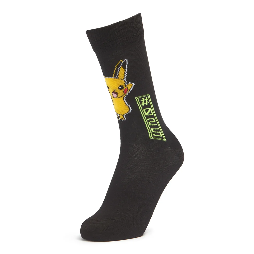Men's Pokémon Pikachu Socks - Black - UK 4-7.5 Afbeelding 1