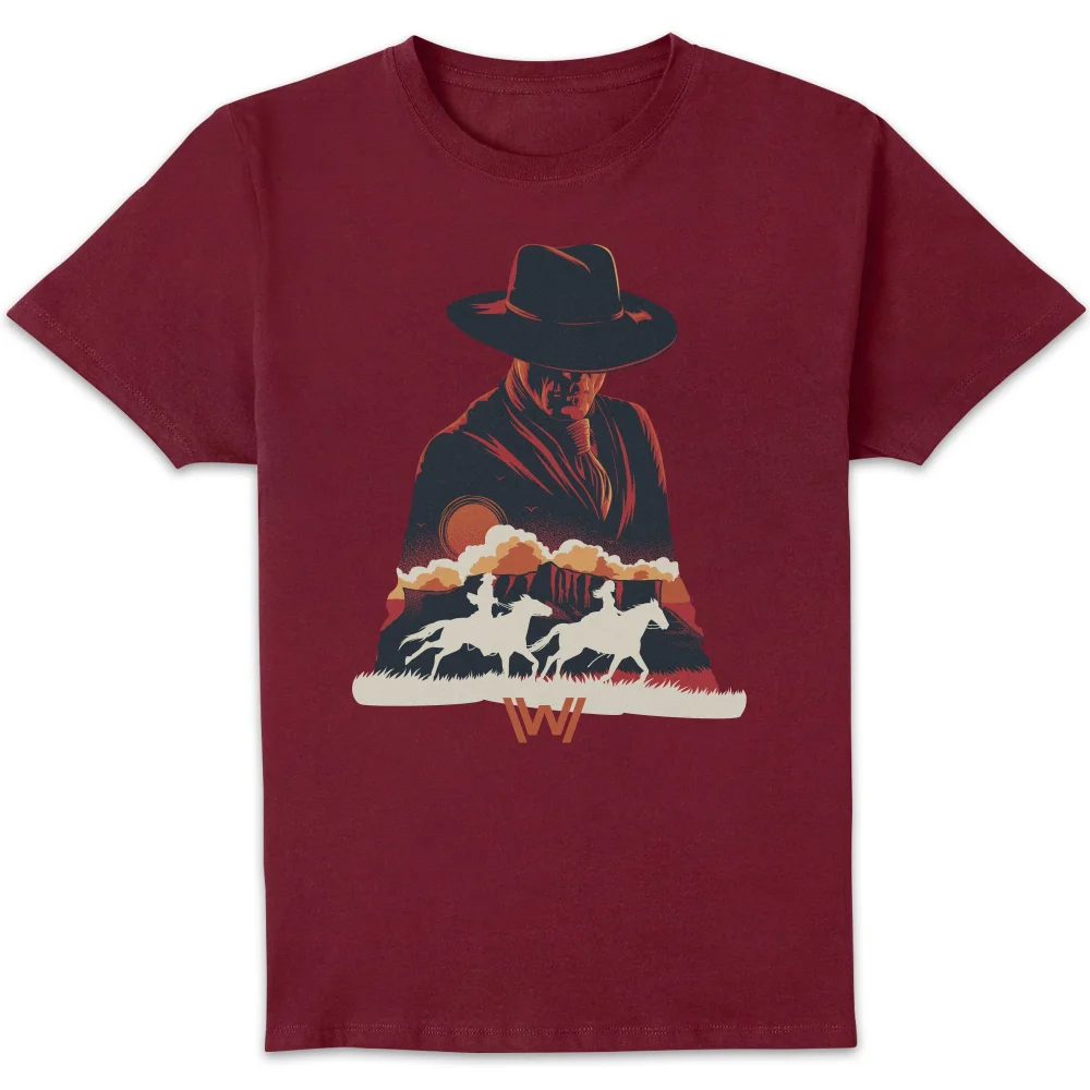 Westworld The Door Men's T-Shirt - Burgundy - S Afbeelding 1