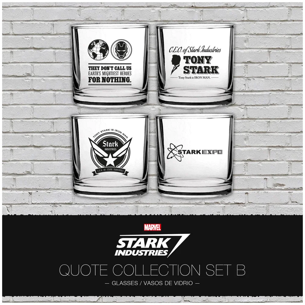 Marvel Iron Man Stark Industries Glas Set 4 pack Set 2 Afbeelding 1