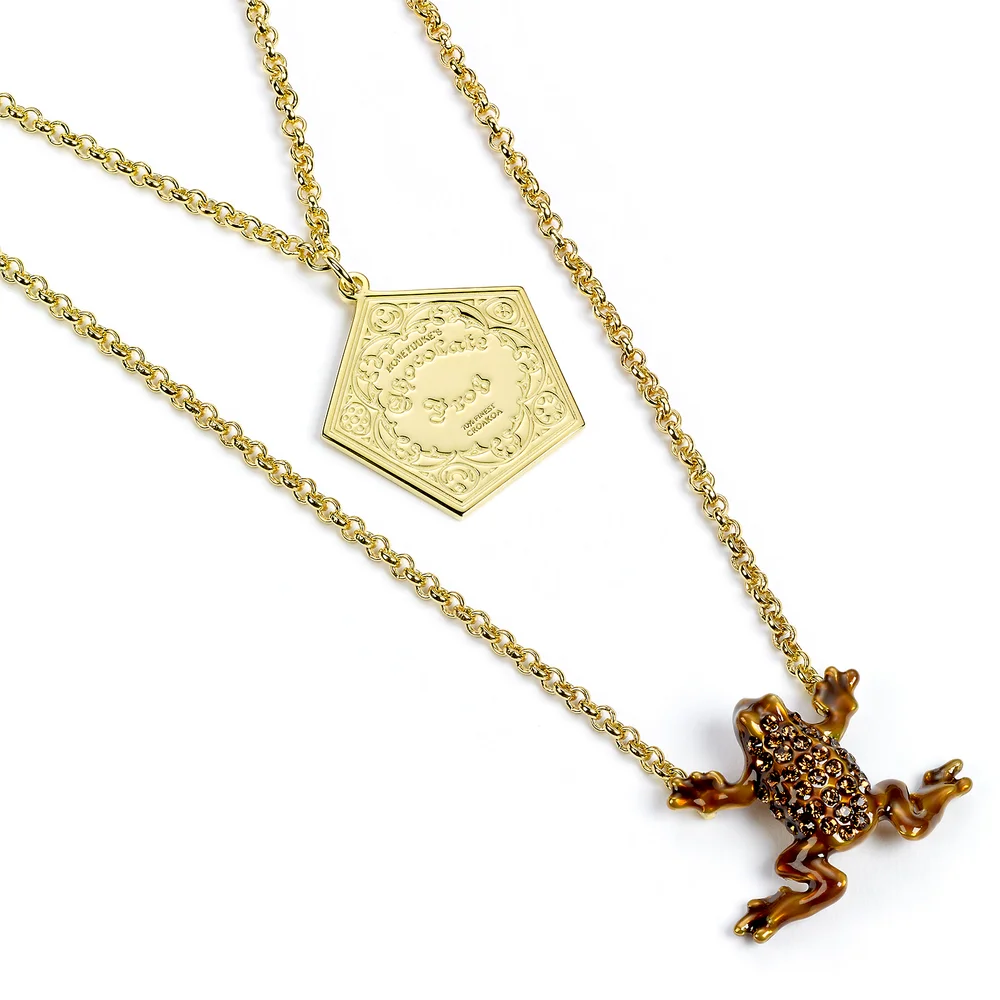 Harry Potter Sterling Zilver Chocolade Kikker Ketting versierd met Swarovski kristallen Afbeelding 1