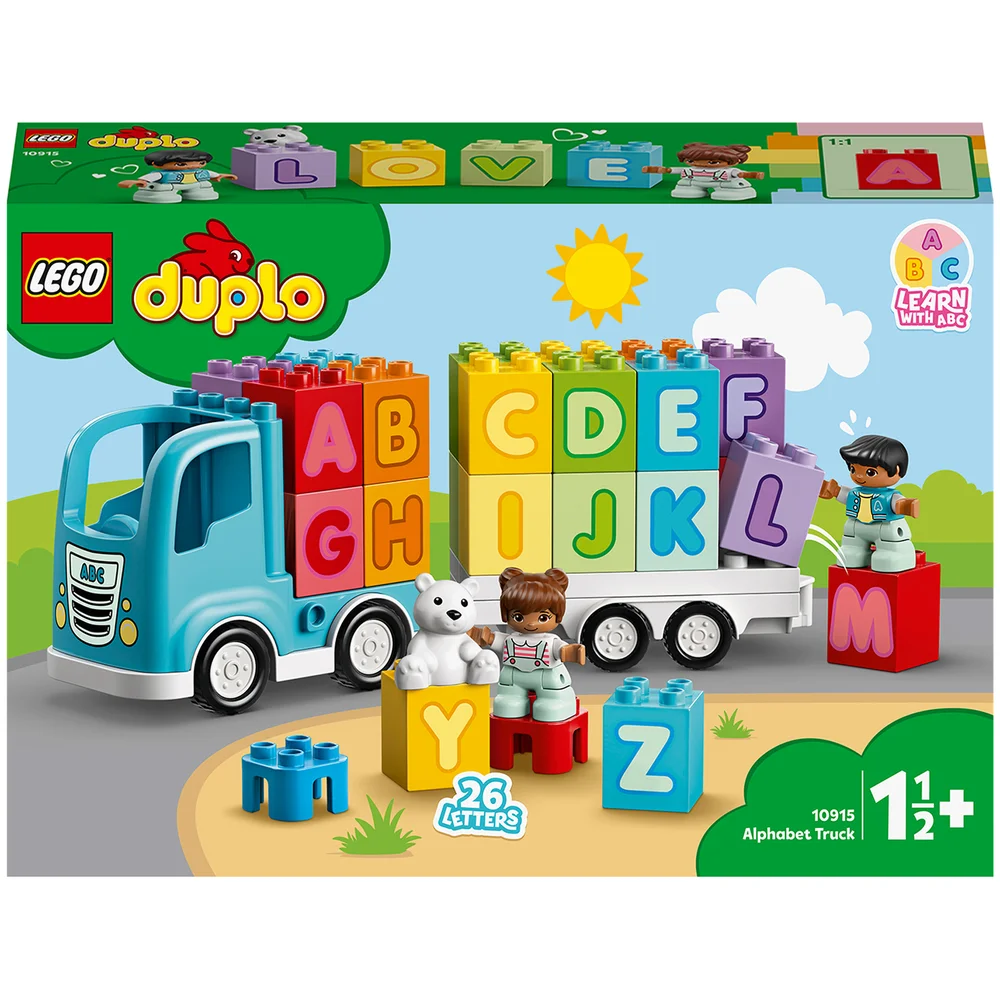 LEGO 10915 DUPLO Alfabet Vrachtwagen, Peuterspeelgoed vanaf 1,5+ Jaar, Letterstenen, Educatief Speelgoed, Alfabet Leren Afbeelding 1