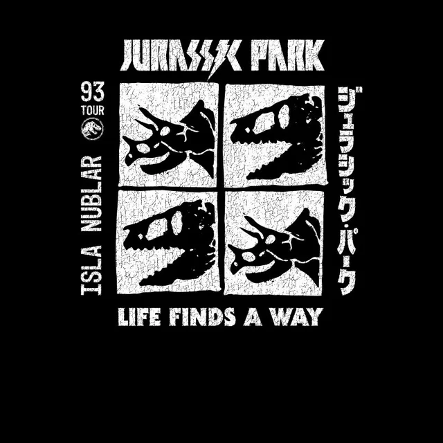 Jurassic Park The Faces Men's T-Shirt - Zwart