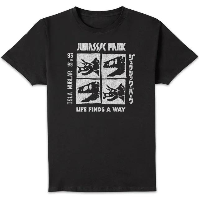 Jurassic Park The Faces Men's T-Shirt - Zwart