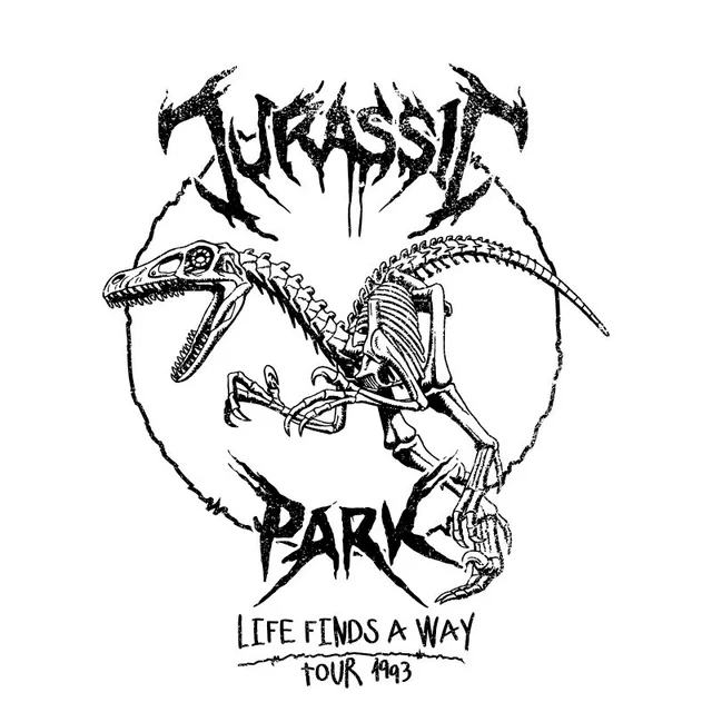 Jurassic Park Raptor Drawn Men's T-Shirt - Wit