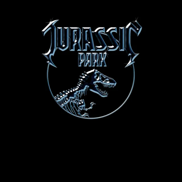 Jurassic Park Logo Metal Men's T-Shirt - Zwart