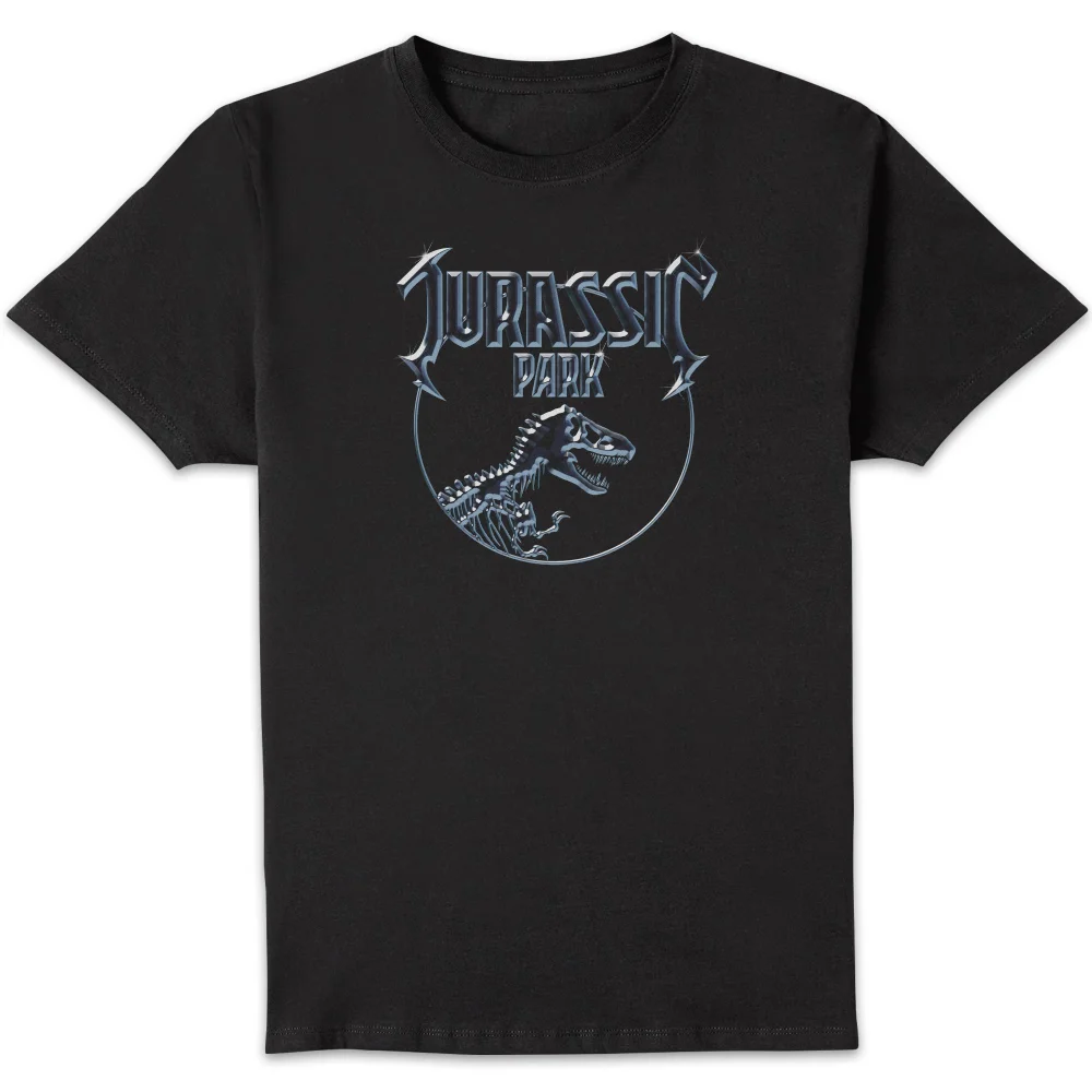 Jurassic Park Logo Metal Men's T-Shirt - Zwart - S Afbeelding 1