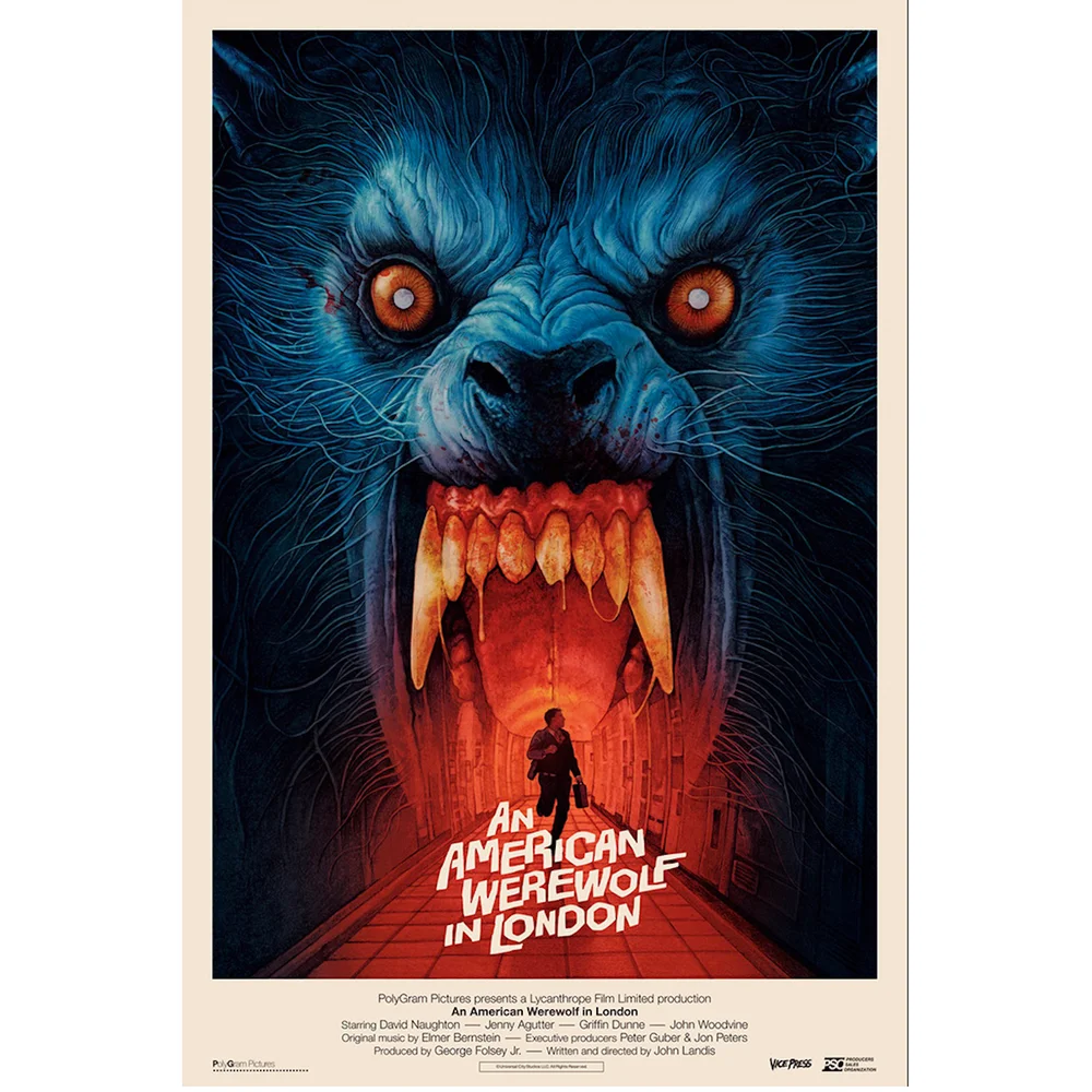 An American Werewolf In London 24 x 36 Screenprint by Gabz – Main Edition Afbeelding 1
