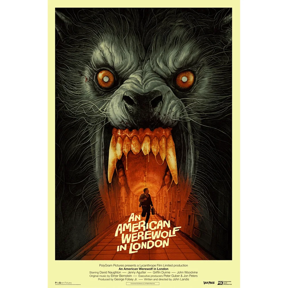 An American Werewolf In London 24 x 36 Screenprint by Gabz – Variant Edition Afbeelding 1