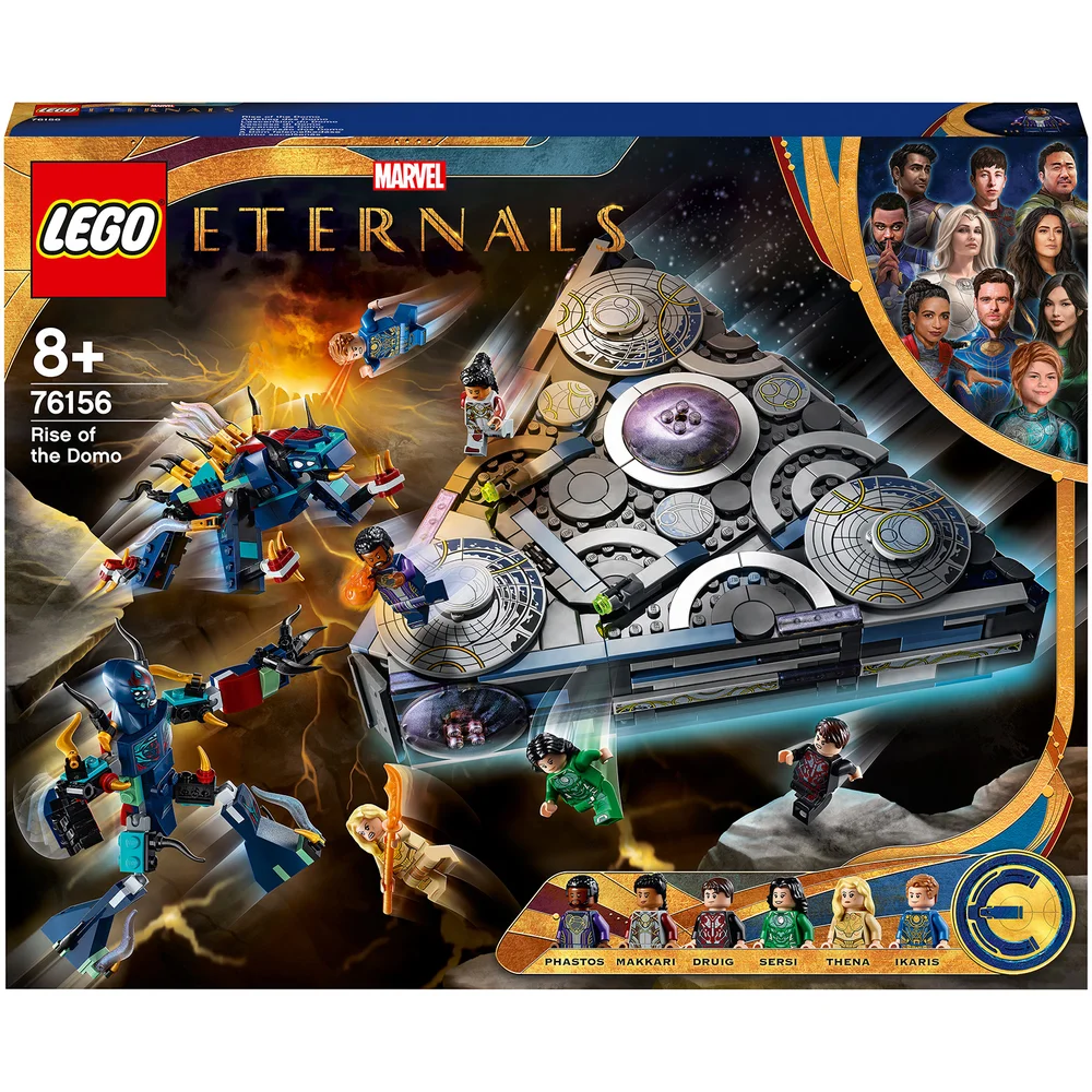 LEGO 76156 Marvel Opkomst van de Domo Ruimtebouwspeelgoed Superheld Ruimteschip uit The Eternals Film en 2 Deviant-figuren Afbeelding 1