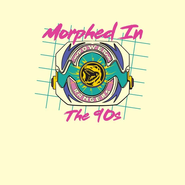 Power Rangers Morphed Into 90's Unisex T-Shirt - Wit Vintage Wash
