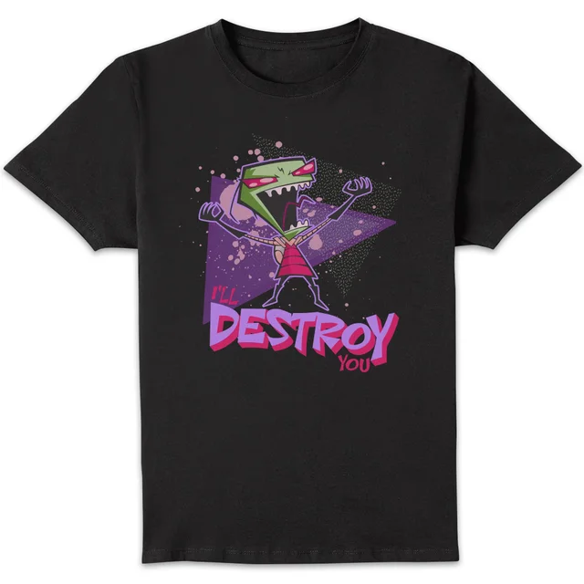 Invader Zim I'll Destroy You Men's T-Shirt - Zwart