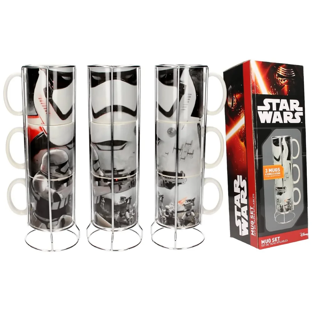 Star Wars Stackable Ceramic Mugs 3pk Stormtroopers Set E7 Afbeelding 1