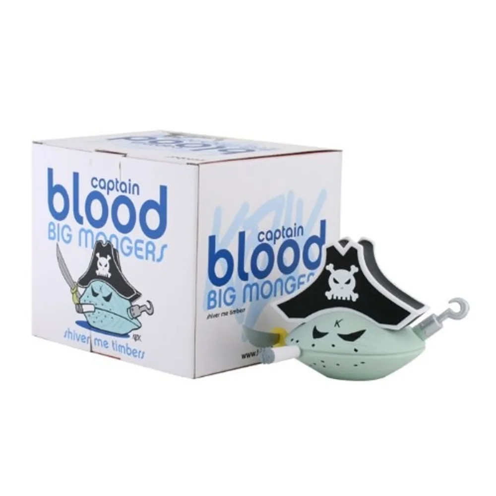 Kidrobot Frank Kozik Big Mongers Captain Blood 4.5 Inch Blue Afbeelding 1