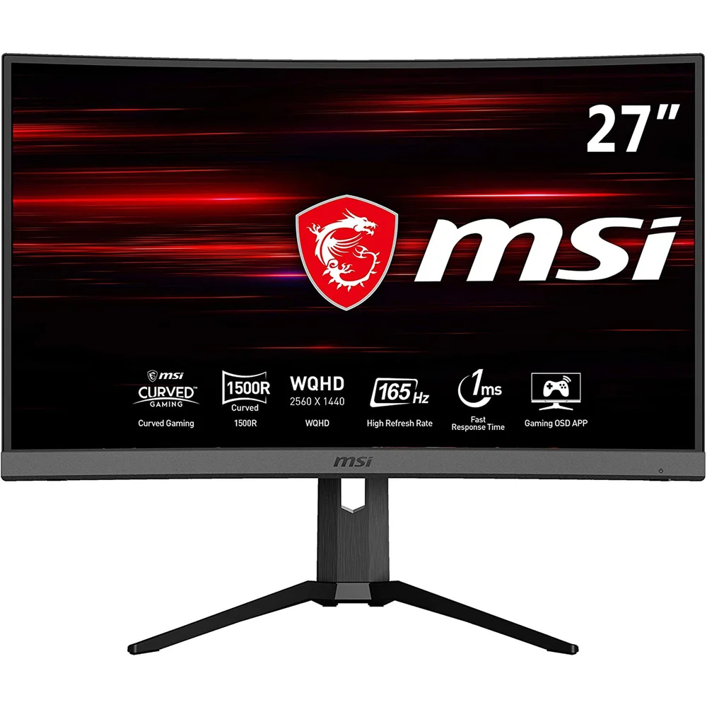 MSI Optix MAG272CQR Quad HD 27” Curved LED Gaming Monitor - Black Afbeelding 1