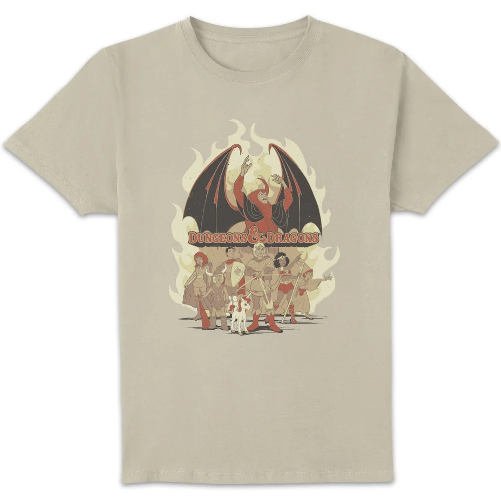 Dungeons & Dragons D&D Cartoon The Party Unisex T-Shirt - Wit Vintage Wash - S - White Vintage Wash Afbeelding 1