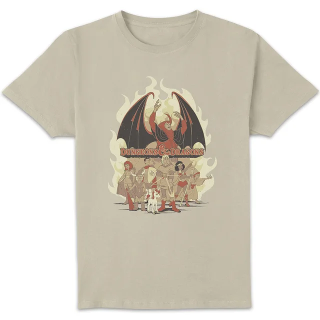 Dungeons & Dragons D&D Cartoon The Party Unisex T-Shirt - Wit Vintage Wash