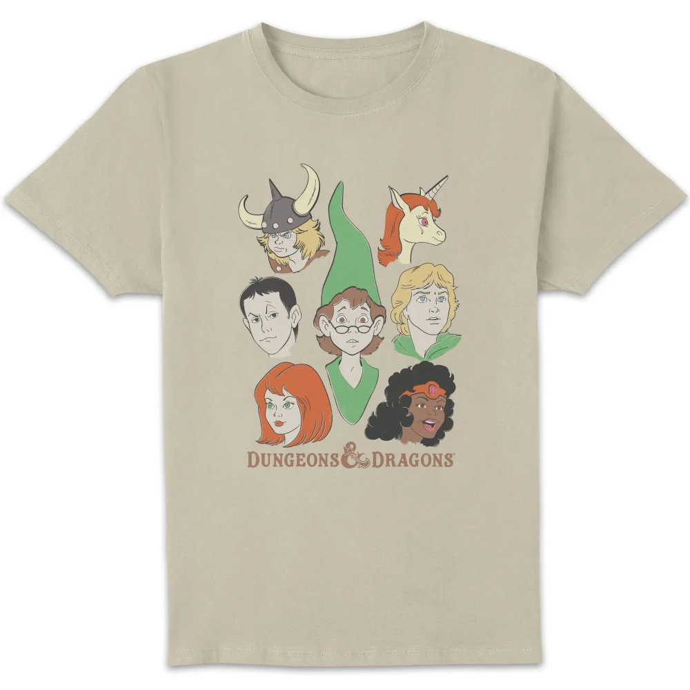Dungeons & Dragons D&D Cartoon The Party Unisex T-Shirt - Wit Vintage Wash - S - White Vintage Wash Afbeelding 1