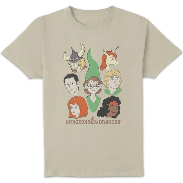 Dungeons & Dragons D&D Cartoon The Party Unisex T-Shirt - Wit Vintage Wash