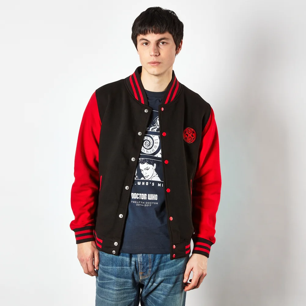 Doctor Who Gallifreyan Varsity Jacket - Zwart/Rood - XXL Afbeelding 1