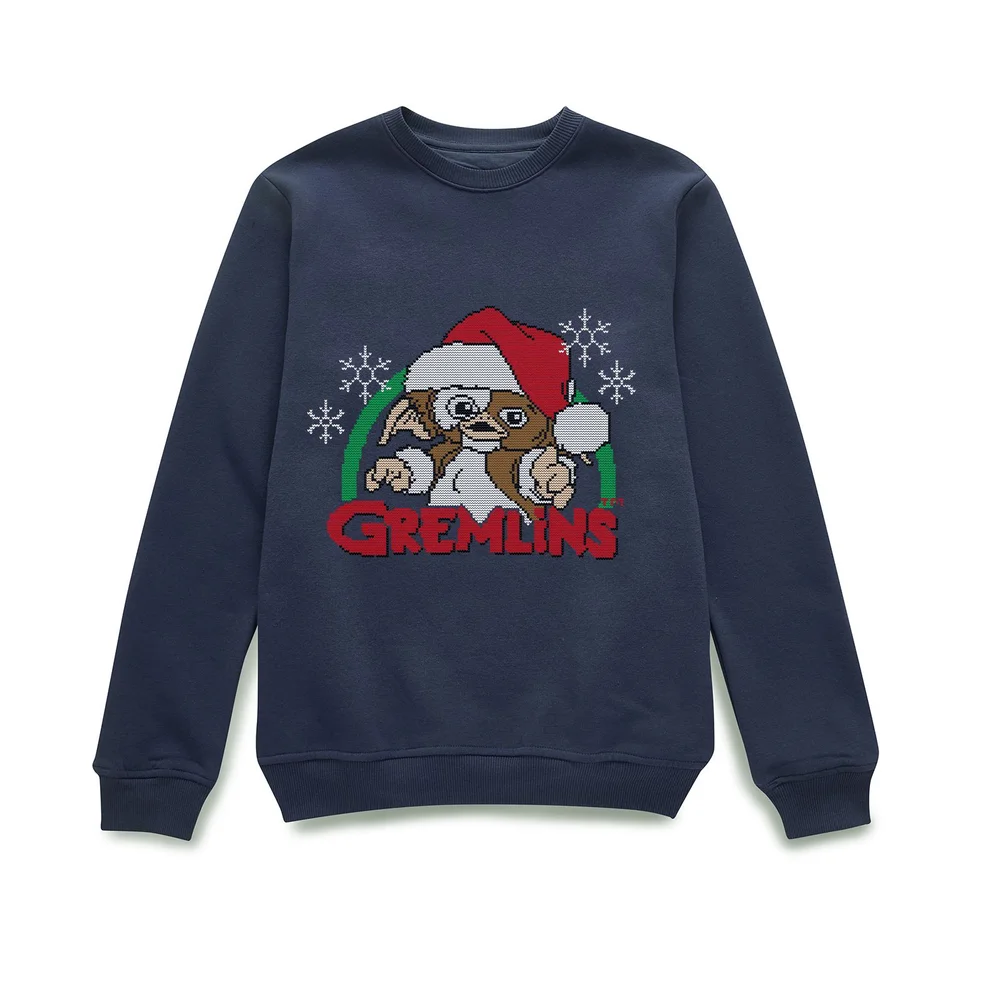 Gremlins Another Reason To Hate Christmas Jumper - Navy - S Afbeelding 1