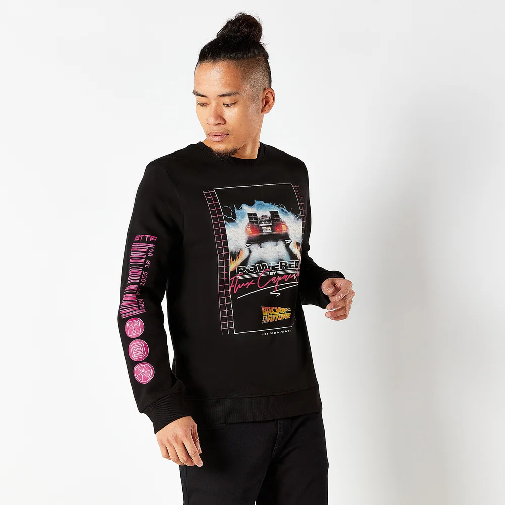 Back To The Future Flux Capacitor 80s Sweatshirt - Zwart - S Afbeelding 1