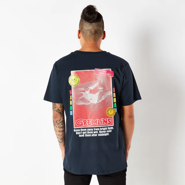 Gremlins Retro Cover Men's T-Shirt - Navy