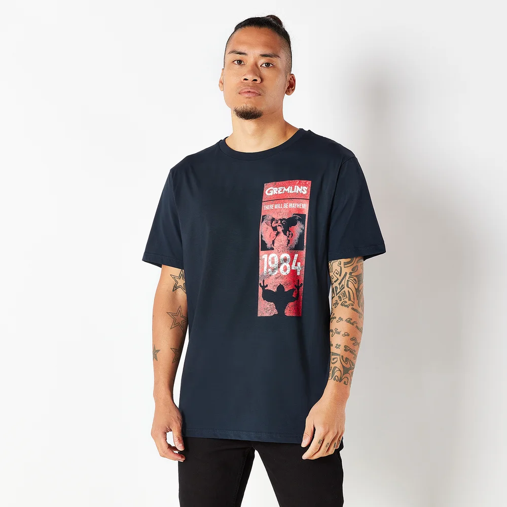 Gremlins Retro Cover Men's T-Shirt - Navy - S Afbeelding 1