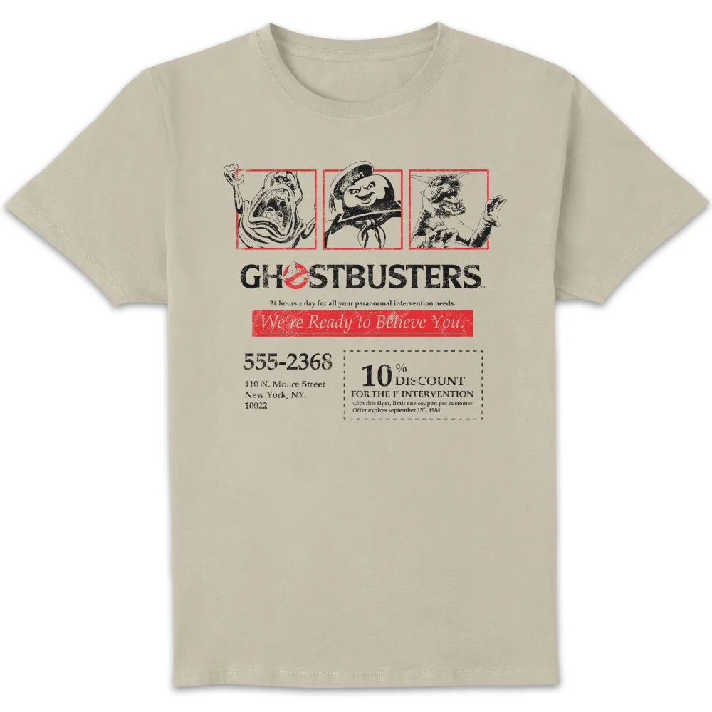 Ghostbusters Flyer Unisex T-Shirt - Wit Vintage Wash - S Afbeelding 1