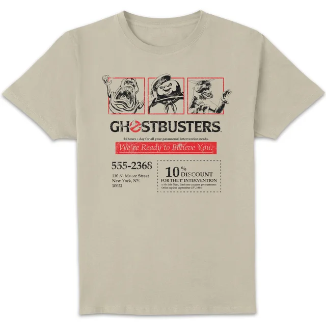 Ghostbusters Flyer Unisex T-Shirt - Wit Vintage Wash