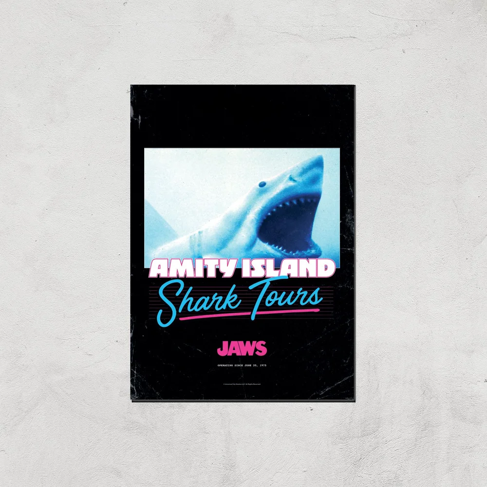 Jaws Amity Island Shark Tours Giclee Art Print - A4 - Print Only Afbeelding 1