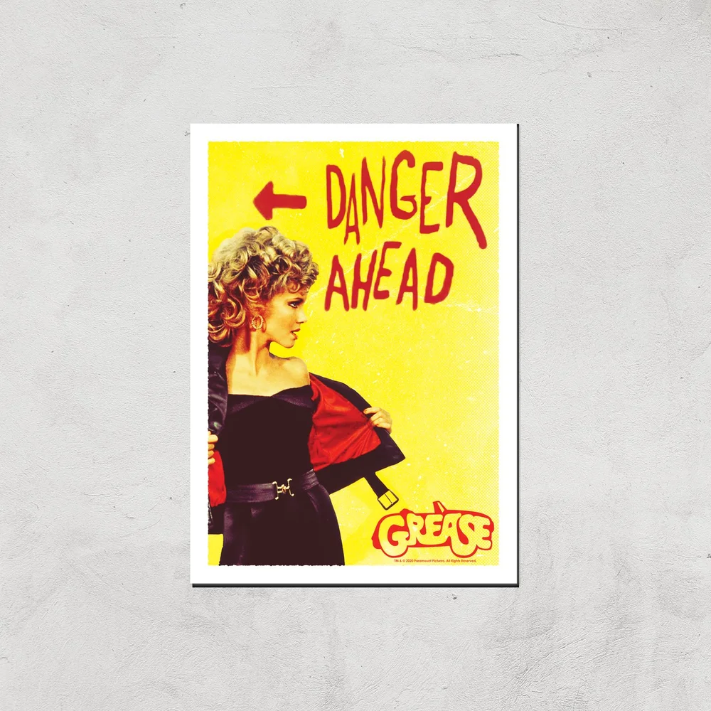 Grease Danger Road Giclee Art Print - A4 - Print Only Afbeelding 1