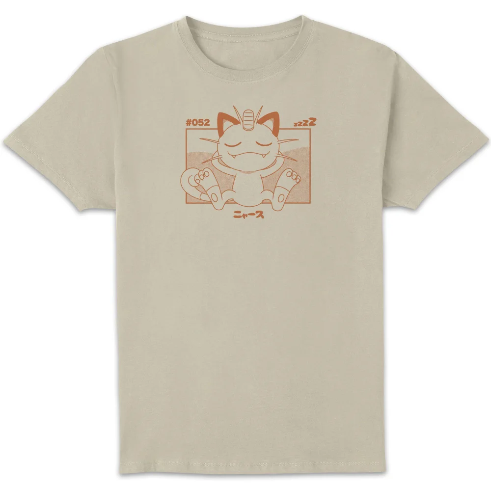 Pokémon Meowth Unisex T-Shirt - Wit Vintage Wash - M Afbeelding 1