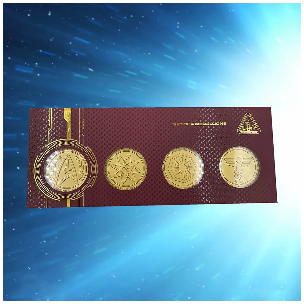 DUST! Star Trek Set of 24k Gold Plated Divisional Medallions - Zavvi Exclusive Afbeelding 1