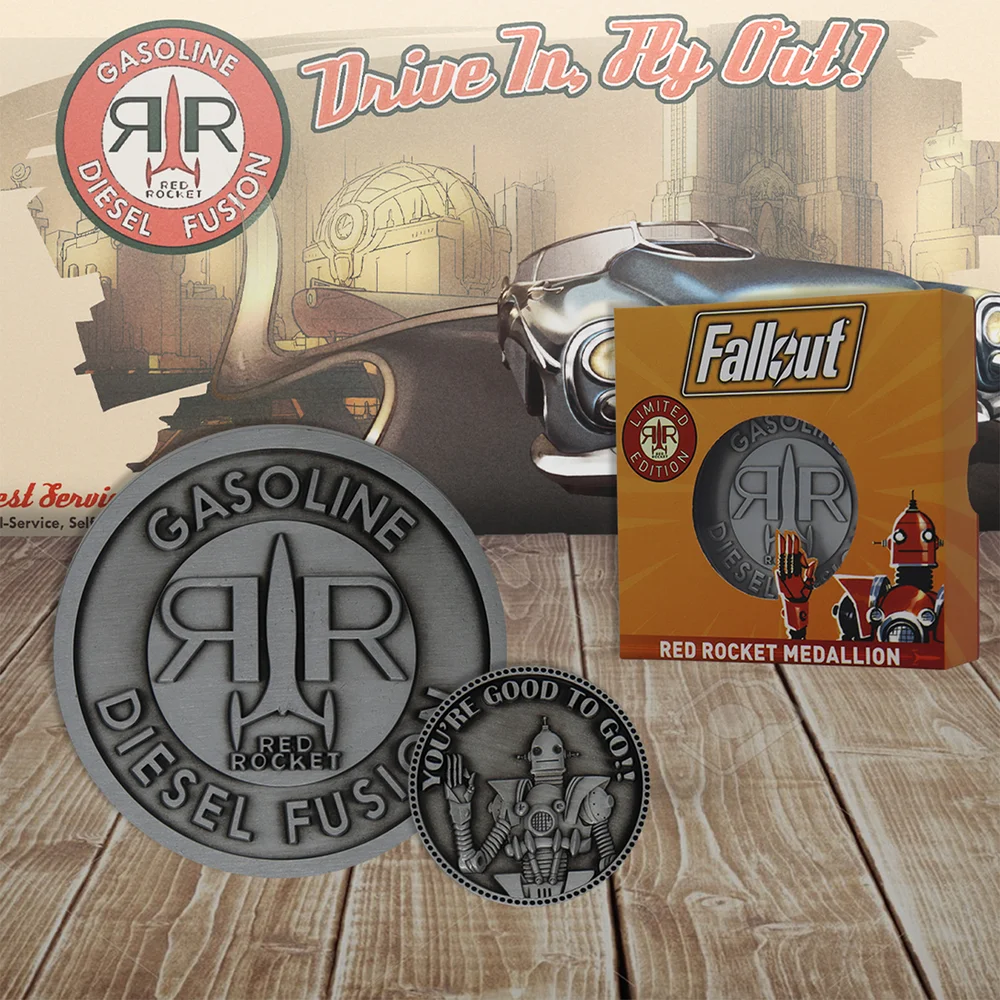 DUST! Fallout Limited Edition Red Rocket Collector's Medallion and Coin Set - Zavvi Exclusive Afbeelding 1