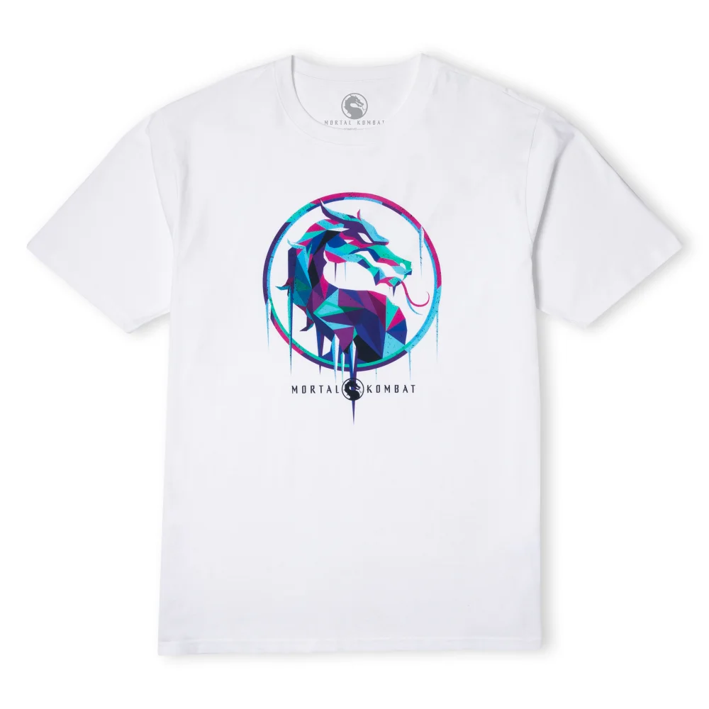 Mortal Kombat Blue Logo Oversized Heavyweight T-Shirt - Wit - XL Afbeelding 1