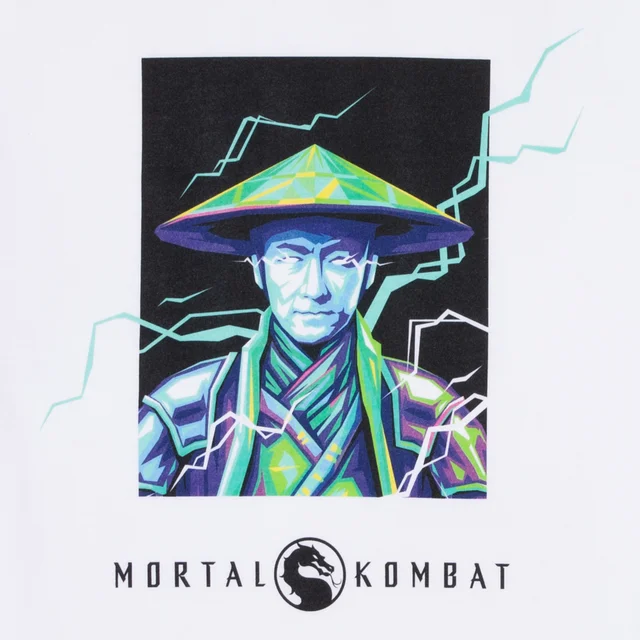 Mortal Kombat Raiden Unisex Ringer T-Shirt - Wit/Zwart