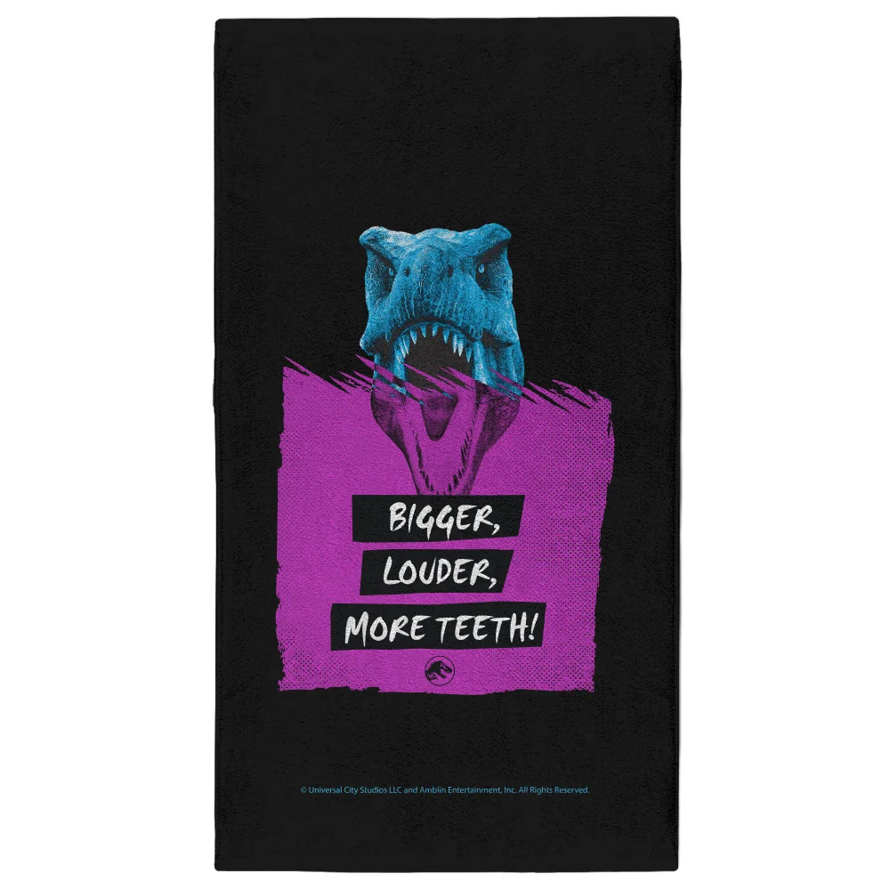 Jurassic Park Bigger Louder More Teeth - Fitness Towel Afbeelding 1
