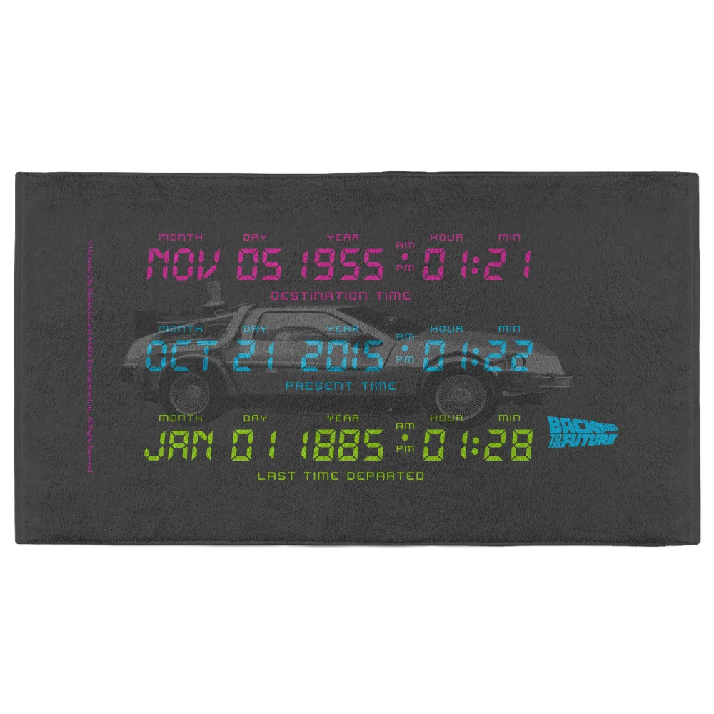 Back to the Future Car Dates - Fitness Towel Afbeelding 1